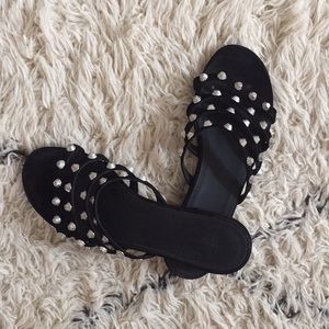 Balenciaga Black Leather Sandles